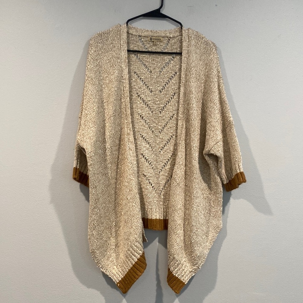 Democracy Beige and Tan Knit Cardigan